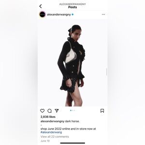 Alexander Wang long ruffle jacket in smocked jersey